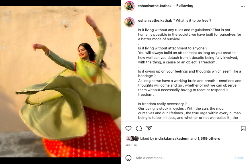 Eshani Sathe Insta post