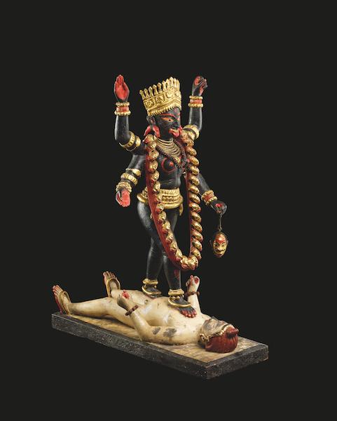 Kali striding over Shiva, probably Krishnanagar, Bengal, 1890s. ©The Trustees of the British Museum Kali striding over Shiva, probably Krishnanagar, Bengal, 1890s. ©The Trustees of the British Museum