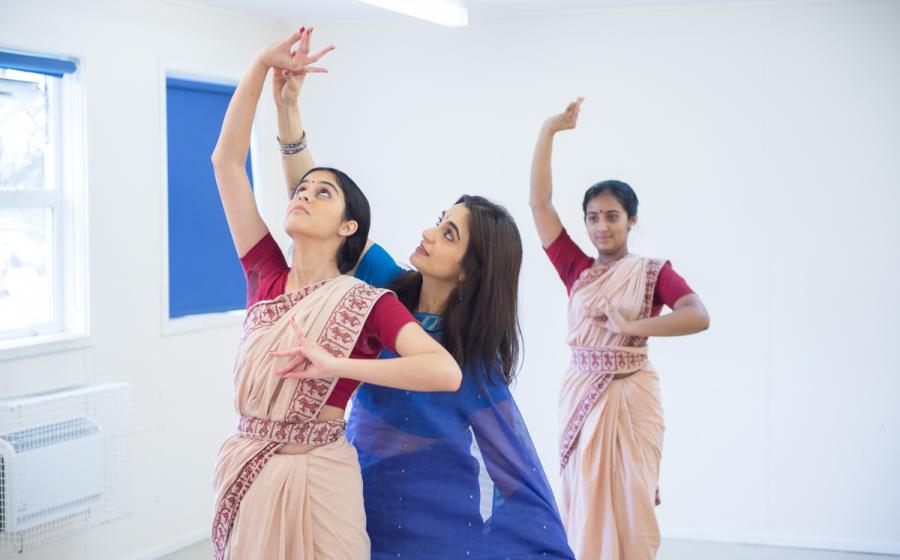 Nina Rajarani with students | Image credit: Simon Richardson